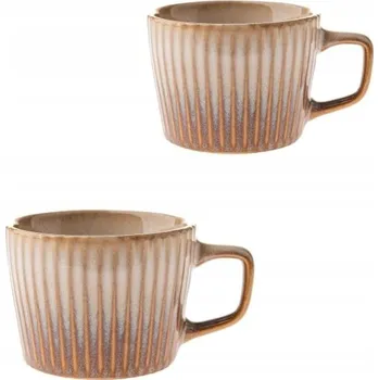 Keramické šálky na cappuccino béžové 2 ks 190 ml