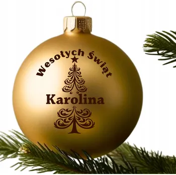 Vánoční dekorace VÁNOČNÍ KOULE SKLENĚNÁ na vánoční stromeček se JMÉNEM vánoční ozdoba DÁREK