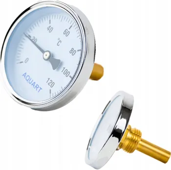 Teploměr 1/2'' 0-120°C 63mm Ciferníkový Teploty Zadní Bimetalický