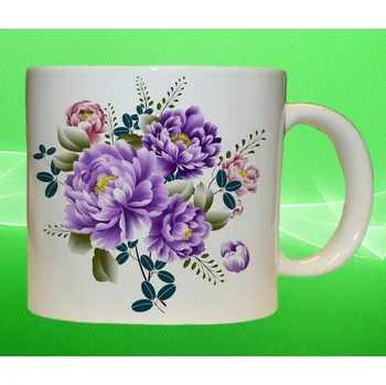 hrnek s květinou fialové květy 330 ml (květinový hrneček květina kytka)