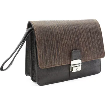 Pánská aktovka Arwel Pánská kožená dokladová etue ve stylu BAMBOO - česká výroba; tmavě hnědá