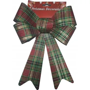 Vánoční dekorace Mašle na dveře vánočního stromku, na věnec velká kokardki ozdobná svatá mřížka