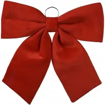 Vánoční dekorace Červená Mašle 72 cm z polyesteru - Velká dekorace na dveře, vánoční ozdoba