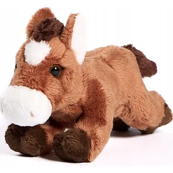 plyšák Plyšová Hračka Koník Hnědý Ležící Kůň - 18 cm