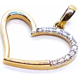 Klenoty Budín - Zlatý přívěsek z růžového zlata se zirkony srdíčko 585/0,88gr HK3250 (Klenoty Budín - Zlatý přívěsek z růžového zlata se zirkony srdíčko 585/0,88gr HK3250)