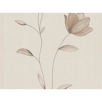 Tapeta Tapeta 95722-1 Hnědé Květy na Světlém Pozadí Listy