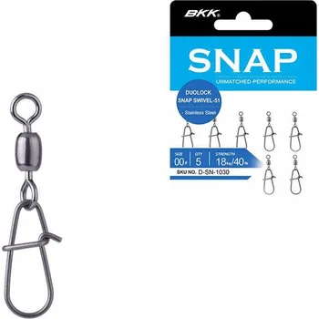 BKK Duolock Snap Swivel-51 V balení: 5ks, Velikost / Nosnost: #00 - 18 kg