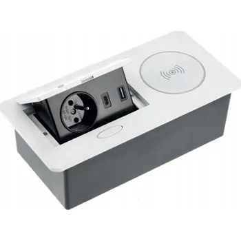 Elektrická zásuvka Elektrická zásuvka USB do desky stolu GTV s uzemněním bílá 1 ks