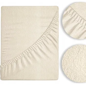 Prostěradlo FROTÉ PROSTĚRADLO S GUMOU 160x200 ODOLNÉ SILNÉ PREMIUM POLSKÉ ECRU