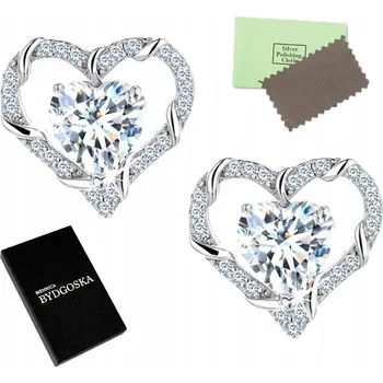 Náušnice STŘÍBRNÉ NÁUŠNICE POVRCHOVĚ UPRAVENÉ RHODIEM 925 SRDCE PRO ŽENU