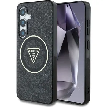 Náhradní kryt pro mobilní telefon Kryt Guess Case Samsung Galaxy S25 Guhms25Shg4Prtgk (Magnetic Iml Metal Glitter 4G Circle Triangle) black