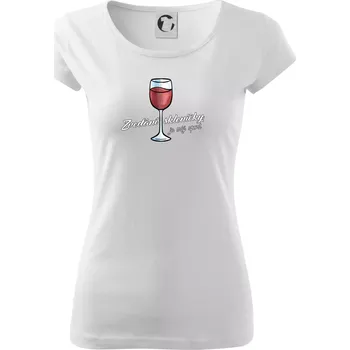 Dámské tričko Zvedání skleničky je můj sport - Dámské triko Pure - S ( Bílá )