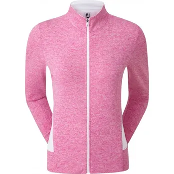 FootJoy Full-Zip Knit Mid-Layer, Heather Rose, White M