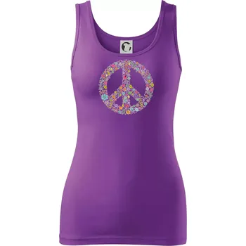Dámské tričko Peace symbol lístečky - Dámské tílko - XL ( Fialová )