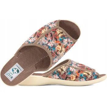 Dámské pantofle ADANEX 29824 TEXTILNÍ DOMÁCÍ DÁMSKÉ PANTOFLE PANTOFLE SANDÁLE NA SUCHÝ ZIP BIO PU 39