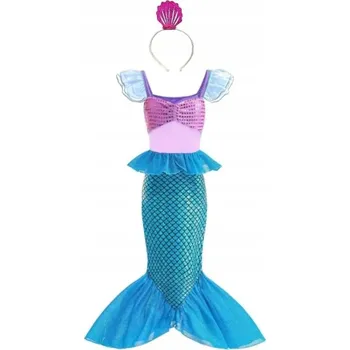 Karnevalový kostým KOSTÝM MOŘSKÁ PANNA S ČELENKOU MOŘSKÉ PANNY SYRENA ARIELKA PODMOŘSKÝ SVĚT KARNEVAL 134