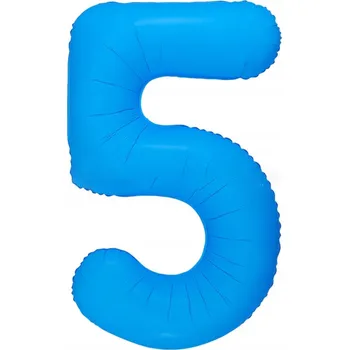 Balónek Fóliový Balónek Číslice "5" Modrý Neonový (100 cm)
