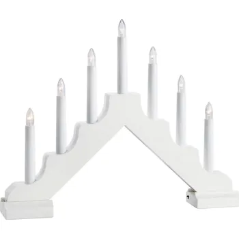 Svícen Markslöjd Evelin dřevěný bílý svícen