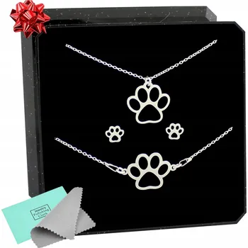 Souprava šperků SADA STŘÍBRNÝCH ŠPERKŮ TLAPKY PSA