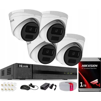 IP kamera SADA IP MONITORINGU: 4 KAMERY 4MPX IPC-T241H-C HILOOK HIKVISION NVR POE