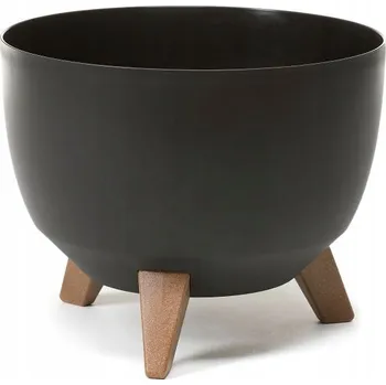 Květináč Plast Květináč černý Lamela 24 cm x 24,2 x 15 cm