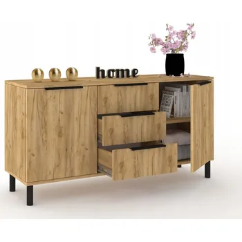 Komoda Komoda Krak Meble 150 x 40 x 76 cm dub craft zlatý matný