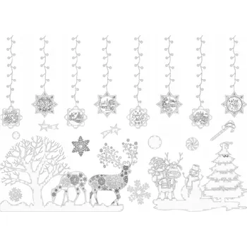 Vánoční dekorace Vánoční samolepka na okno 75 x 55 cm bílá