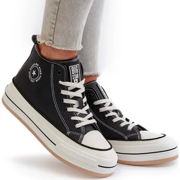 Dámské tenisky Dámské černé vysoké zateplené tenisky z ekokůže Big Star OO274062 39