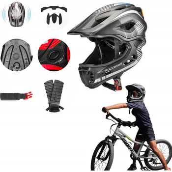 Cyklistická přilba Dětská cyklistická helma s odnímatelnou bradou Rockbros TT-32SBTG-S, velikost S -