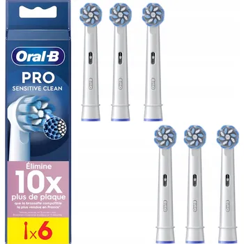 Elektrický zubní kartáček Oral-B Sensitive Clean Pro – Kartáčkové hlavice – Balení 6 kusů