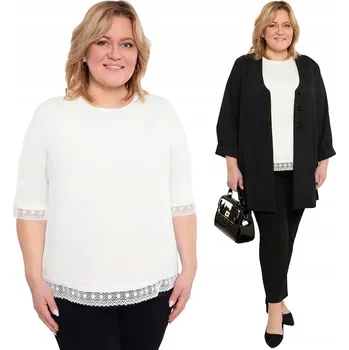 Dámská halenka Bílá halenka s krajkou 56/58