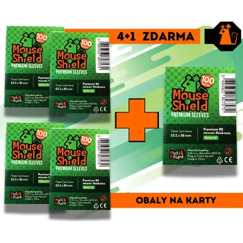 Příslušenství k deskovým hrám 4+1 Obaly na karty Mouse Shield - Classic Card Premium Výhodný set