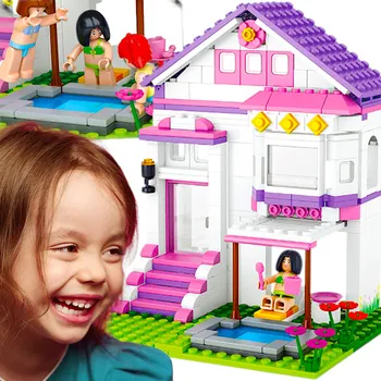 ostatní stavebnice Stavebnice Friends VILA PATROVÝ DŮM V HEARTLAKE PRO HOLKY 291 DÍLŮ + BAZÉN