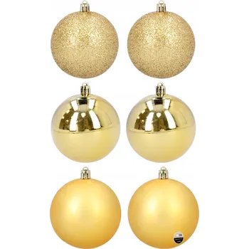 Vánoční dekorace Duże bombki choinkowe złote 8 cm 6 sztuk ozdoby na vánoční stromeček nerozbitné
