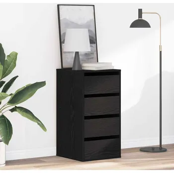 Příborník do zásuvky Skříň se zásuvkami Černá 40 x 41 x 76 cm kompozitní dřevo