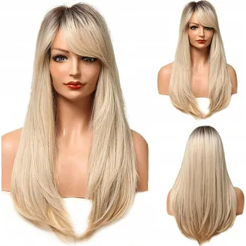 Paruka SANDICOM paruka dlouhé blond vlasy s ofinou