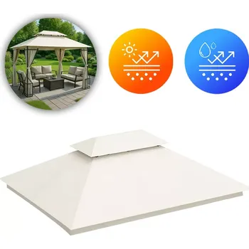 Zahradní altán MultiGarden 1701-C3X4-BEIGE Náhradní střecha pro zahradní altán 3x4 m, vodotěsná, s větracím otvorem, béžová