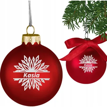 Vánoční dekorace VÁNOČNÍ KOULE SKLENĚNÁ na vánoční stromeček se JMÉNEM vánoční ozdoba DÁREK