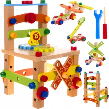 Dřevěná hračka Dětská dřevěná židle k sestavení - DIY sada pro malé kutily XXL