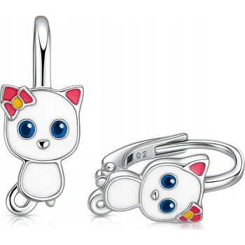 Náušnice stříbrné náušnice kočičky pro dívku stříbro o ryzosti 925 anglické