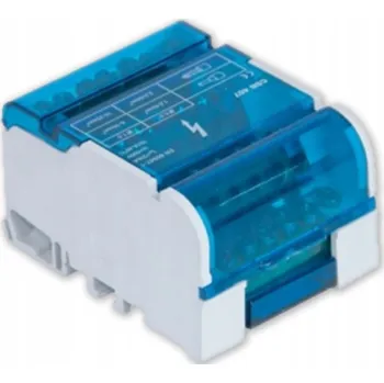 Rozdělovací blok 4x7 na DIN lištu 35 mm, propojovací můstek 125A 500V