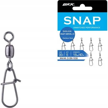 BKK Duolock Snap Swivel-51 V balení: 5ks, Velikost / Nosnost: #1 - 31 kg