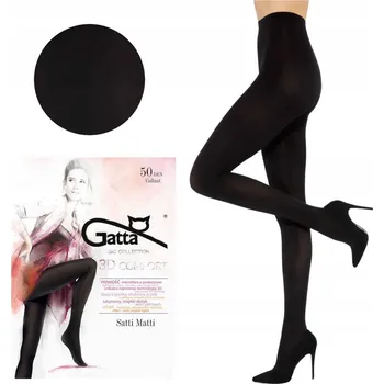 Dámské punčochy GATTA Punčocháče dámské saténové hladké Satti Matti 50 DEN černé 4