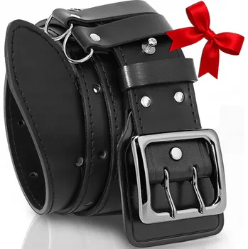 Opasek Pásek důstojnický černý vojenský pás ke kalhotám kožený strážce kapsáče 110 cm