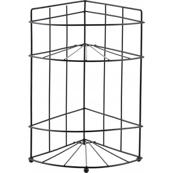 CARL BLACK Rohová polička do koupelny se 2 policemi 18,5x14x26 cm