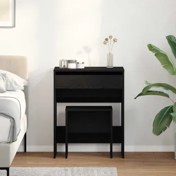 Zrcadlový stolík Černý dub 60 x 40 x 75 cm Kompozitní dřevo