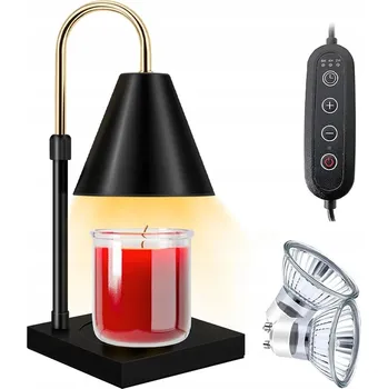 Lampička LAMPA NA ROZPOUŠTĚNÍ VOSKU ČERNÁ DŘEVĚNÁ SE ČTYŘMI ÚROVNĚMI JASU