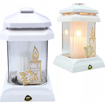 Svíčka Vánoční Hřbitovní Svíčka na černý hrob Lampion svíčka 20 cm + Parafínový Vklad bílá
