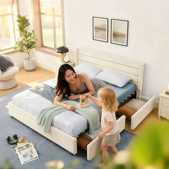 Postel Dřevěná manželská postel Arhatreya 140x200 cm šedá