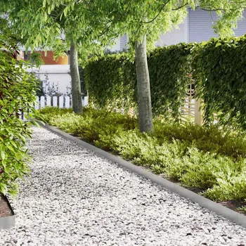 Plot Okraj trávníku 10 pcs Stříbrná 100 x 0,05 x 20 cm